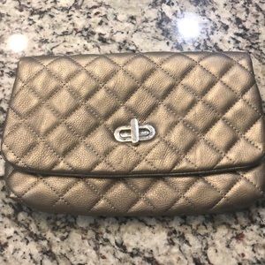 Pewter quilted clutch